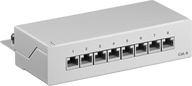CAT 6 Mini/Desktop Patch Panel, 8-porttinen