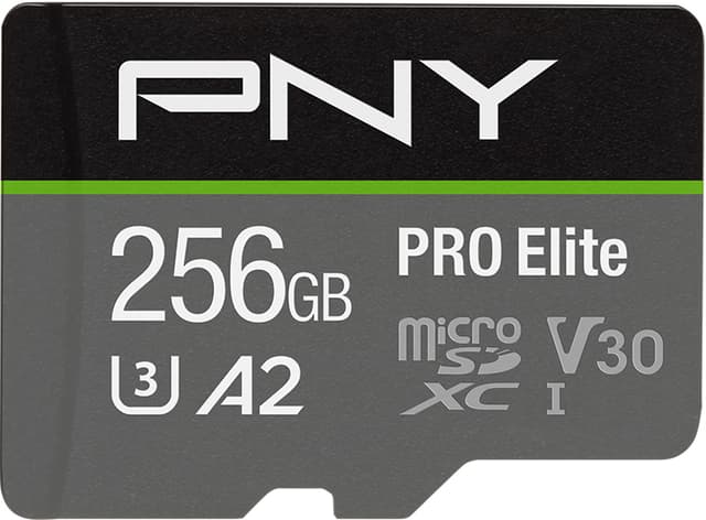 PNY PRO Elite microSD Flash Memory Card Class 10 UHS-I, U3, A2, V30 - 256GB
