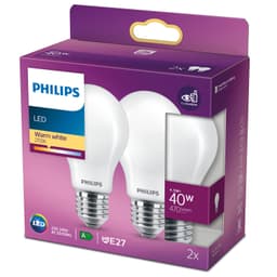 Philips 2 kpl LED E27 Normal 40W Frost 470lm