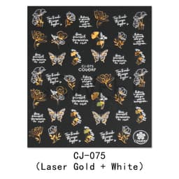 Syksyinen Laser Nail Art Tarrat 1 arkki Kulta