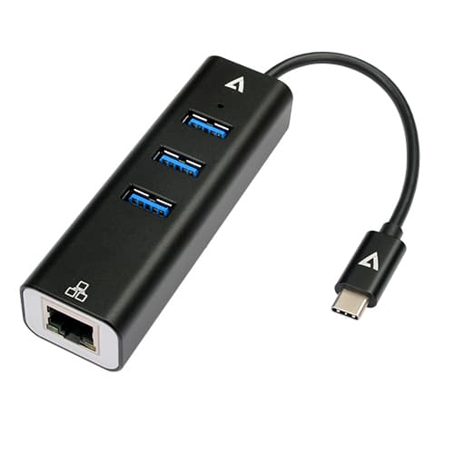 V7 V7UCRJ45USB3, USB Type-C, Svart, RJ-45, USB 3.2 Gen 1 (3.1 Gen 1) Type-A, Pol
