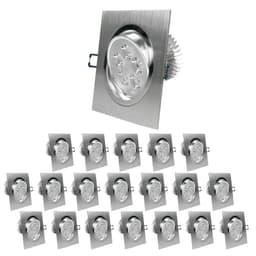 ECD Germany 20er Pack LED upotettava valaisin 5W 230V - kulmikas - 334 Lumen -