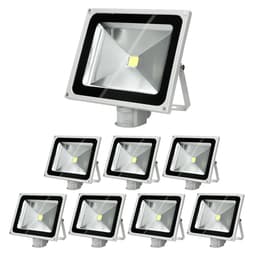 8 x LED-valonheitin + tunnistin 50W viileä valkoinen