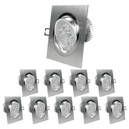 ECD Germany 10er Pack LED upotettava valaisin 5W 230V - kulmikas - 355 Lumen -