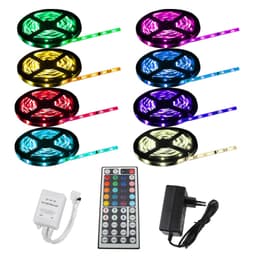LED-nauhasarja 8 m RGB vedenpitävä - 30 LEDiä per metri sis. virtalähteen ja