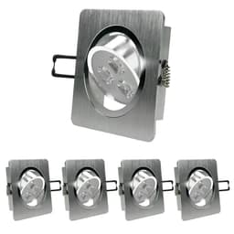 ECD Germany 5er Pack LED upotettava valonheitin 3W 230V 255 Lumen