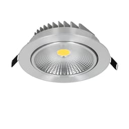 ECD Germany 12-pakkaus LED uppovalaisin COB 12W 230V - hopea - alumiini - Ø 135