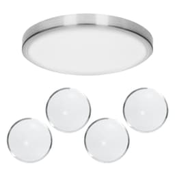 ECD Germany 5 x LED-kattovalaisin 12W Ø 30 cm pyöreä 725 lumenia 220-240V