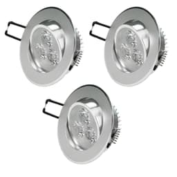 ECD Germany 3-pack LED upotettava kohdevalaisin 3W 230V - pyöreä Ø8.5cm - 222