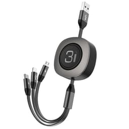 3i1 Snabbladdare med 1.2m utdragsbar kabel