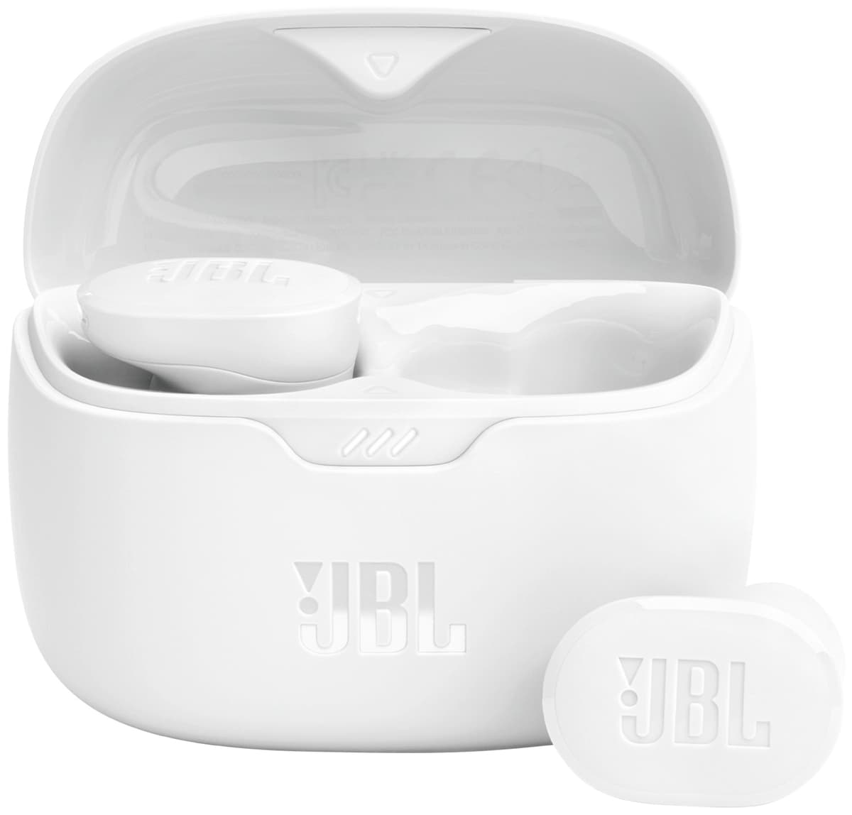 White wireless in-ear headphones