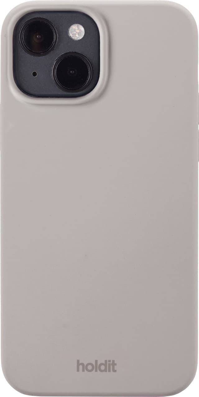 Holdit Silicone iPhone 15 suojakuori (harmaa)