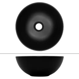 Ml-Design keraaminen pesuallas musta matta, Ø 32x13,5 cm, pyöreä