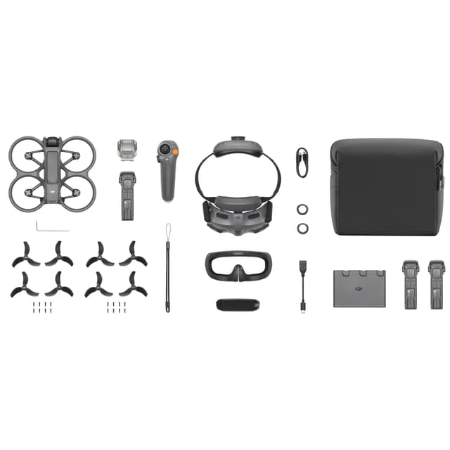 DJI Avata 2 dronesetti (harmaa, 3 akkua)