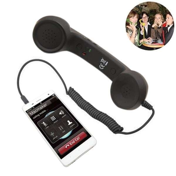 Retroheadset Puhelimen luuri 3,5mm Musta