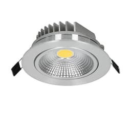 ECD Germany 2-pack LED uppovalaisin COB 7W 230 - hopea - alumiini - Ø 105 mm -