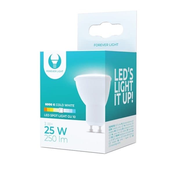 LED-Lamppu GU10 3W 230V 6000K 250lm