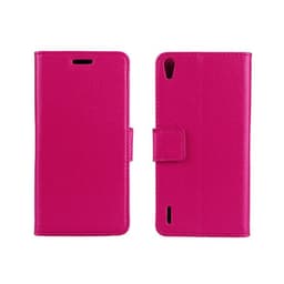 Lompakkokotelo 2-kortti Huawei Ascend P7  - pinkki