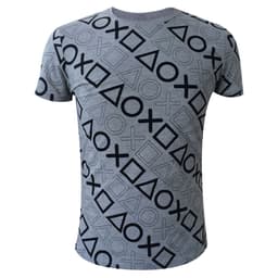 PlayStation t-paita - painikeprintti (harmaa) (XXL)