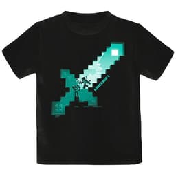 Lasten Minecraft t-paita - Diamond Sword (musta) (5-6v)