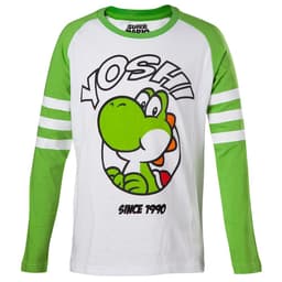 Lasten pitkähihainen paita - Yoshi (valk/vih) (146/152)