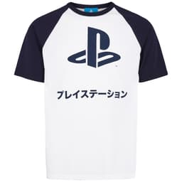 T-paita PlayStation Japanese - logo (valk/sininen) (L)