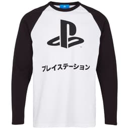 PlayStation pitkähihainen paita (musta/valkoinen) (XL)