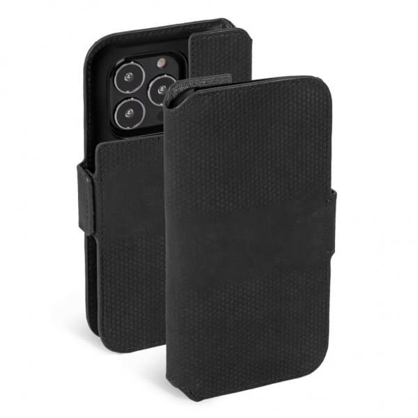 Krusell iPhone 13 Pro Max Kotelo Leather PhoneWallet Musta