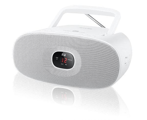 Muse MD-202RDW valkoinen, kannettava radio-CD-soitin,