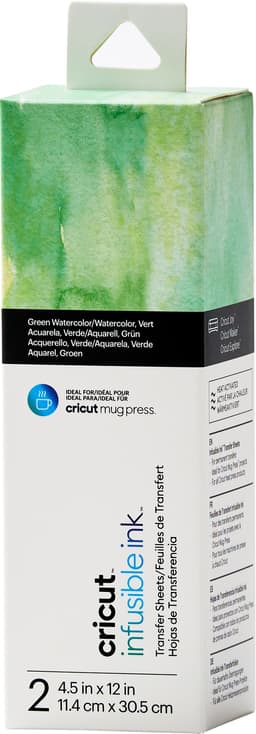 Cricut Infusible Ink siirtoarkit (2 kpl, vihreä vesiväri)