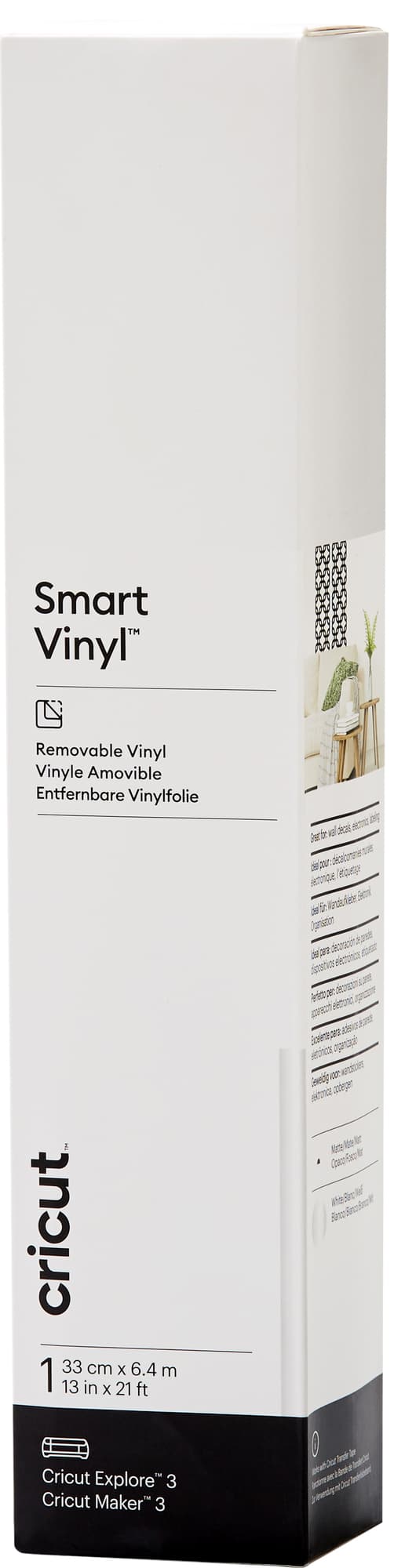 Cricut Smart Vinyl Removable arkki 33 x 640 cm (valkoinen)