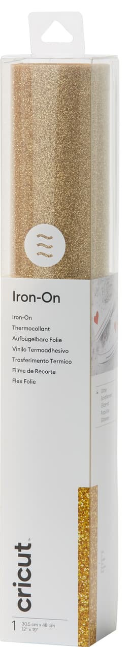 Cricut Iron-On Glitter arkki 30x48 cm (kulta)