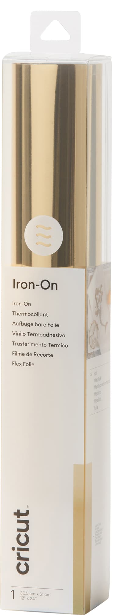 Cricut Foil Iron-On rulla 30 x 60 cm (vaaleankultainen)