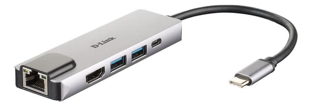 5-in-1 USB-C-keskitin, jossa HDMI / Ethernet ja virransyöttö