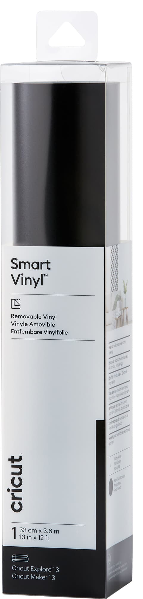Cricut Smart Vinyl Removable arkki  33x366 cm (musta)