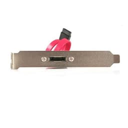 StarTech.com eSATA Cable with External Slot Plate, 0,3 m, eSATA, Musta, 125 mm,
