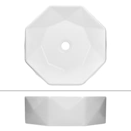 ML-Design keraaminen pesuallas valkoinen kiiltävä, Ø 42x13,5 cm