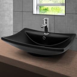 ML-Design Musta matta keraaminen pesuallas 61x45,5x18,5 cm Musta matta