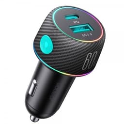 Joyroom Autolaturi CCN01 60W Car Charger with Light Button USB-A USB-C