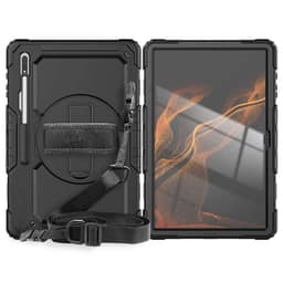 Hybridikuori olkahihnalla Samsung Galaxy Tab S10 Ultra - Musta