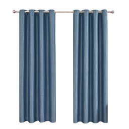 Vändbara linne mörkläggningsgardiner 2-pack Sininen 140 x 260 cm