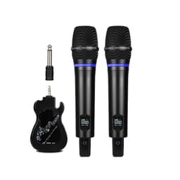 2 pakkaus langaton mikrofoni Bluetooth Reverb Android-porttikaapelilla Musta