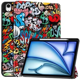 iPad Air 13 (2024) Kolminkertainen Teline Tabletin Suojakuori Kynäpidikkeellä - Graffiti