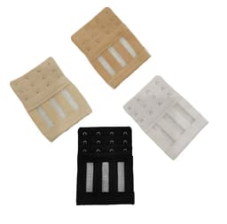 4 koukkua 3 riviä välirintaliivit Extender rintaliivien jatkohihna valkoinen+musta+vaalea ihonväri+tumma ihonväri