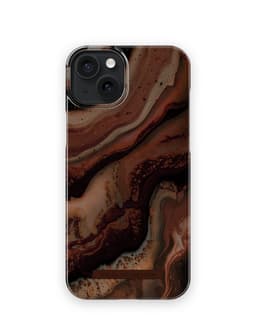 Printed Case iPhone 15PL Dark Amber Marble