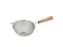 Mesh strainer 16 cm Stainless steel/Acacia