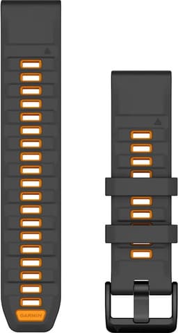Garmin 22 mm QuickFit Silicone kelloranneke (grafiitti/oranssi)