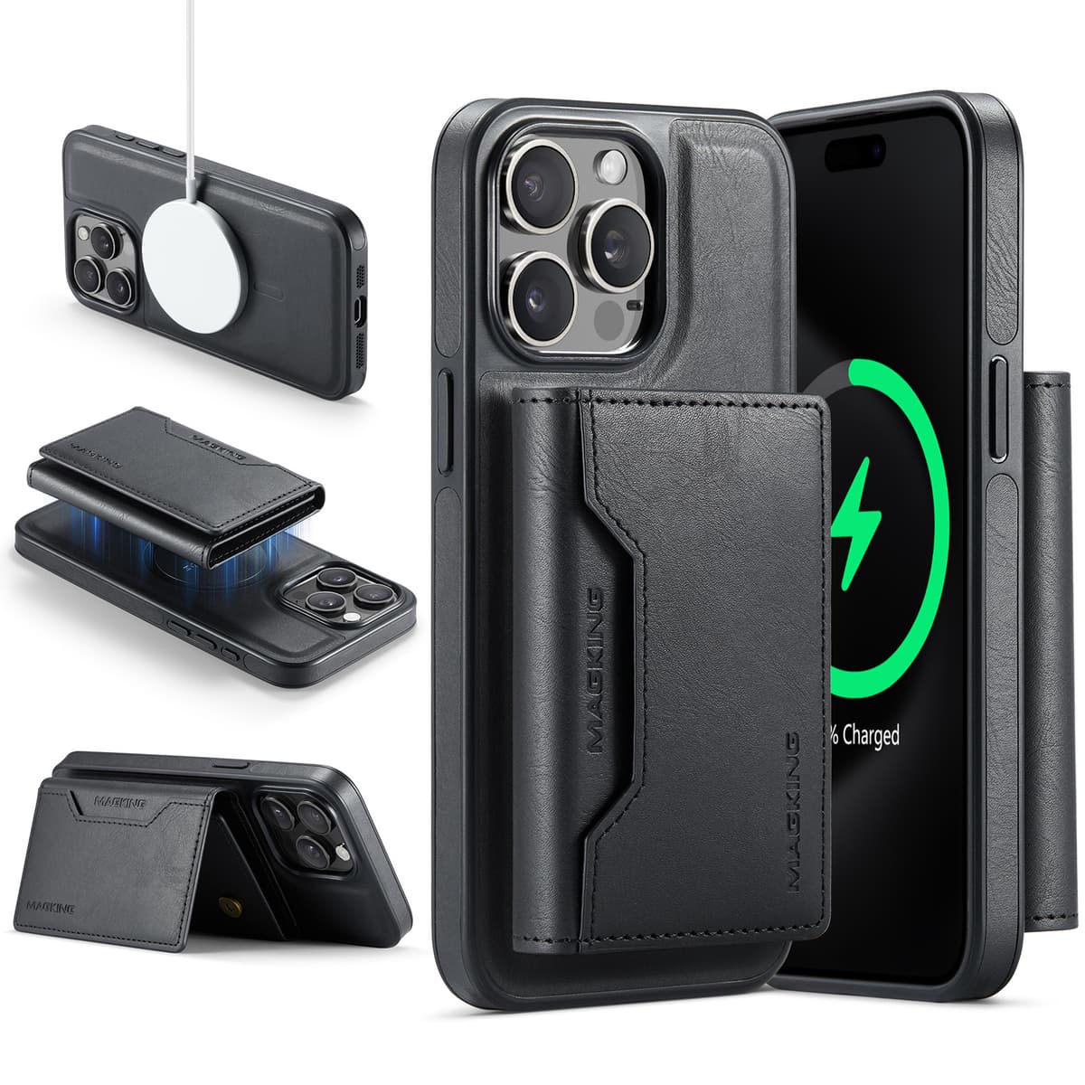 Momoka Custodia Portafoglio Per IPhone 12/12Pro - Pelle PU Con Supporto