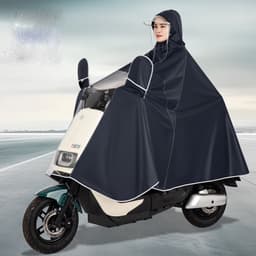 Pyöräilysadeponcho heijastavalla raidalla Tummansininen 7XL