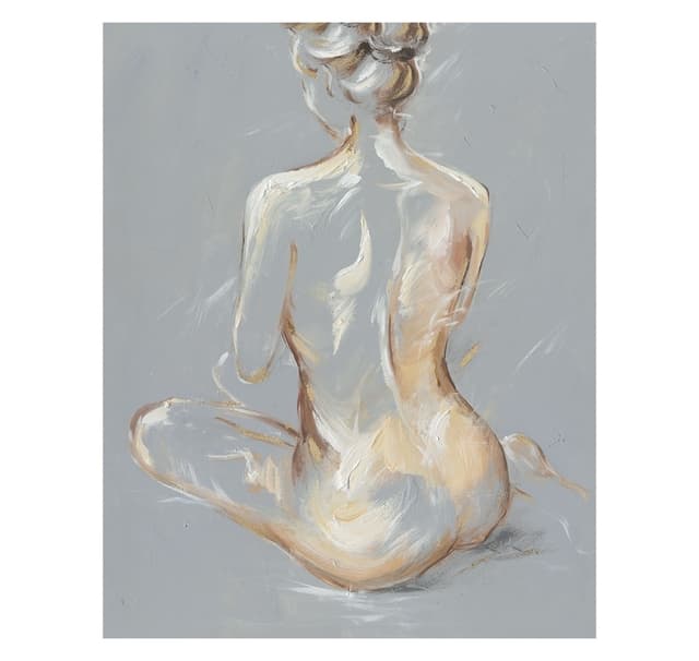 Öljymaalaus 80x100cm, istuva nainen